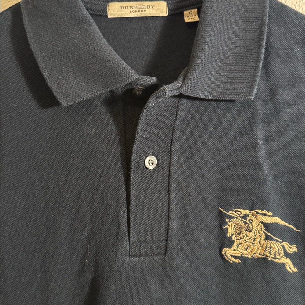 Burberry Black Polo with Gold Logo